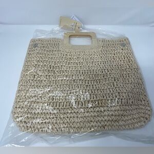 Melie Bianco Harley TM 5016 Straw Tote Natural Summer Beach Bag Purse